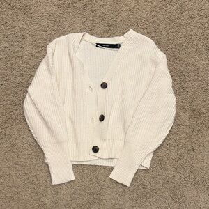 Cream Button-Up Women's Sweater